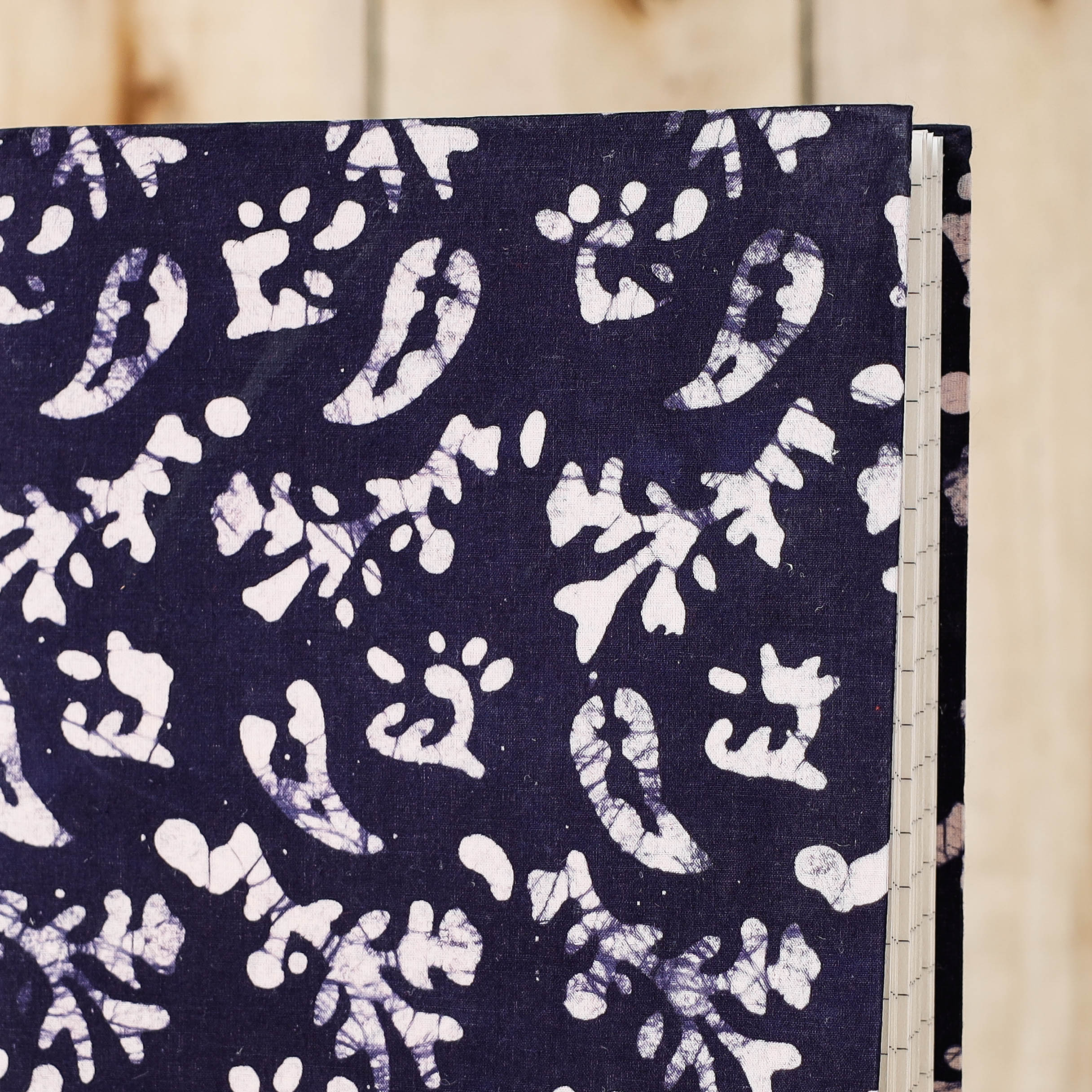 BINDAAS UNLIMITED Blue - Batik Fabric Cover Handmade Paper Notebook (9 x 7 in) - view 2