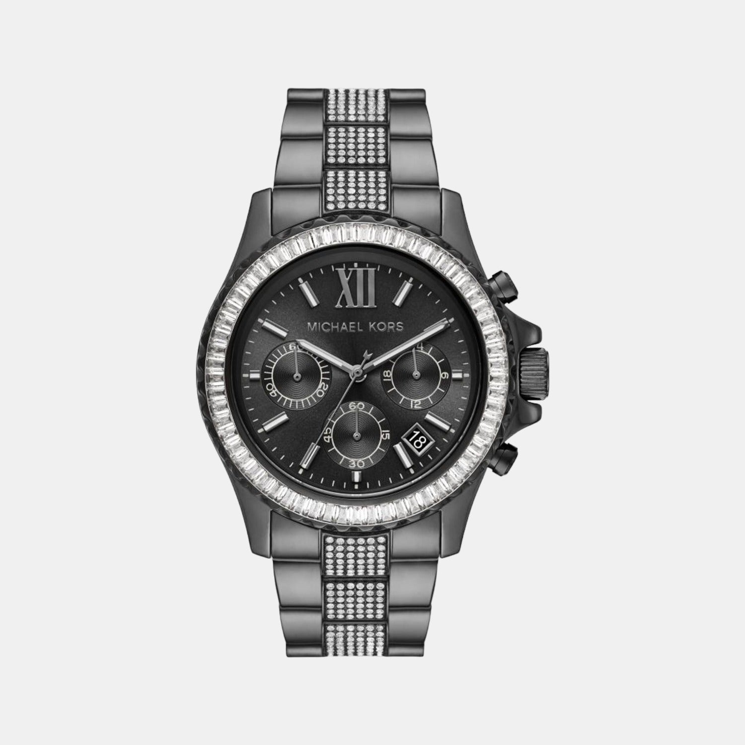 Michael Kors Everest Women Quartz Black Dial Chronograph Stainless Steel Watch MK6974