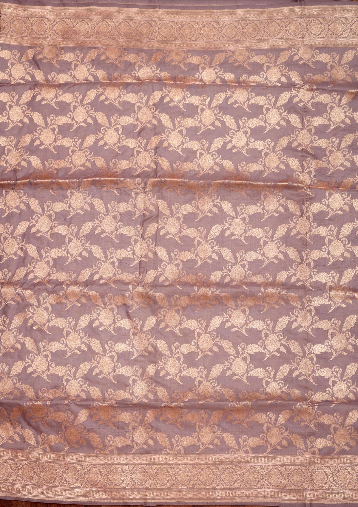 Koskii Lavender Zariwork Pure Silk Saree – Women's - view 6