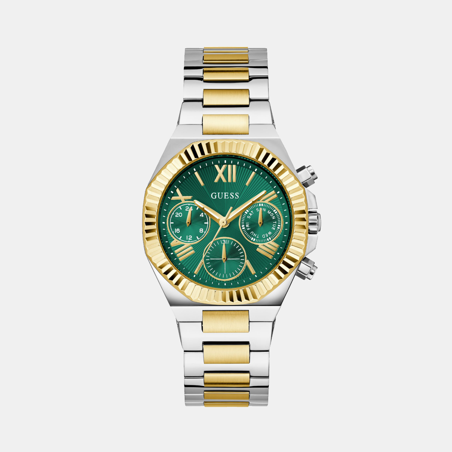 Guess Dress Women Quartz Green Dial Multi-Function Stainless Steel Watch GW0769L4