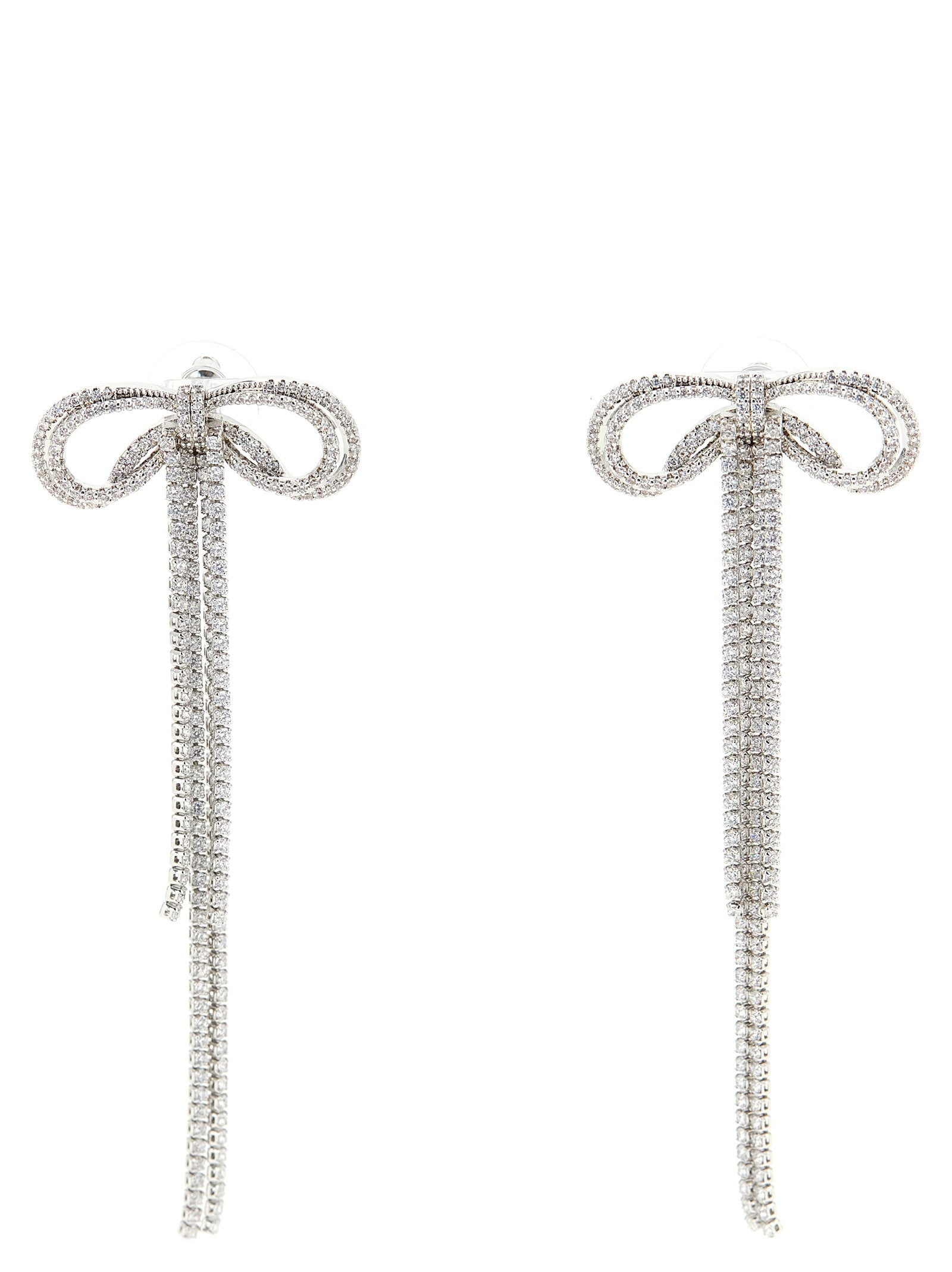 Self-Portrait Double Crystal Bow Earrings – 100% brass