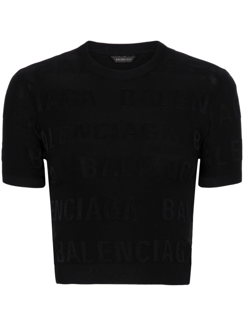 Balenciaga jacquard logo crop top – Viscose 92%