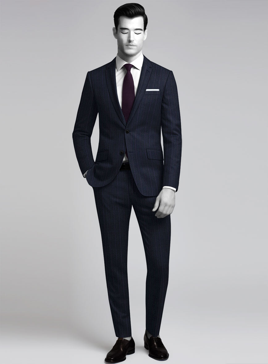 StudioSuits Napolean Gavino Stripe Blue Wool Suit