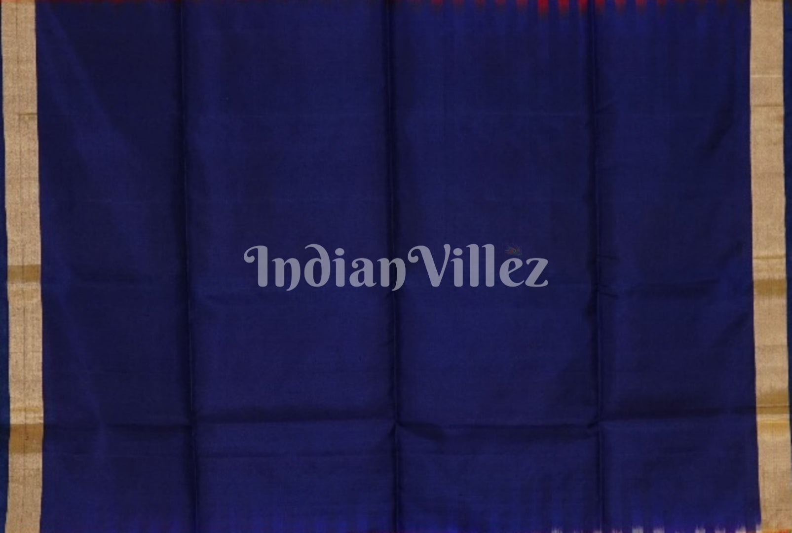 IndianVillèz Red With Blue Pure Kanjivaram Soft Silk Saree - view 5