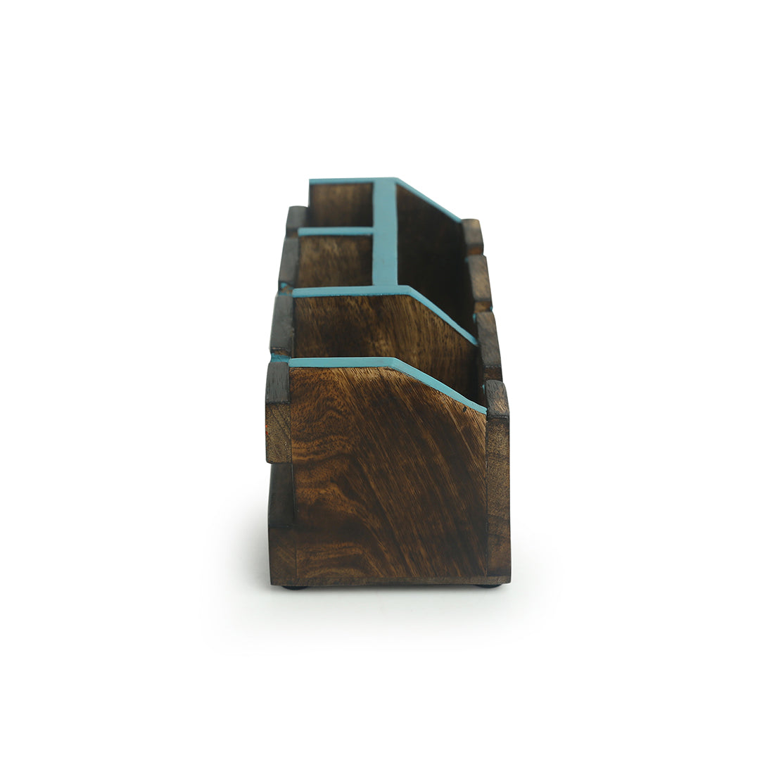 EXCLUSIVELANE 'Oasis Spaces' Handpainted Cutlery Holder In Mango Wood (4 Partitions) - view 4