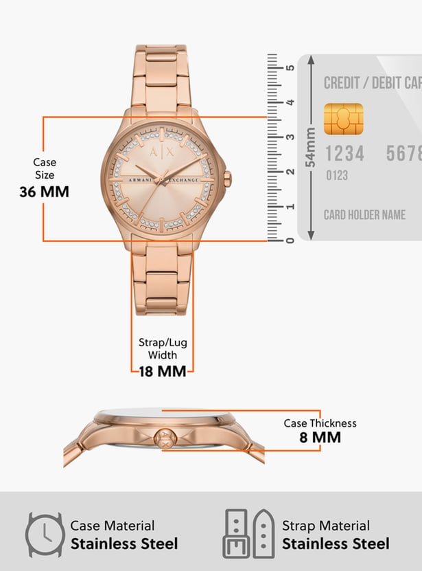 Armani Exchange Lady Hampton Rose Gold Dial Women 36mm - view 3