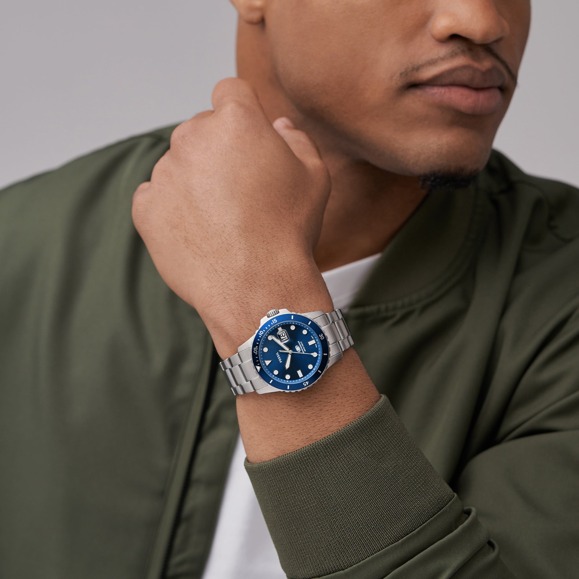 Fossil Blue Dive Men Quartz Blue Dial Analog Stainless Steel Watch FS6029 - view 6