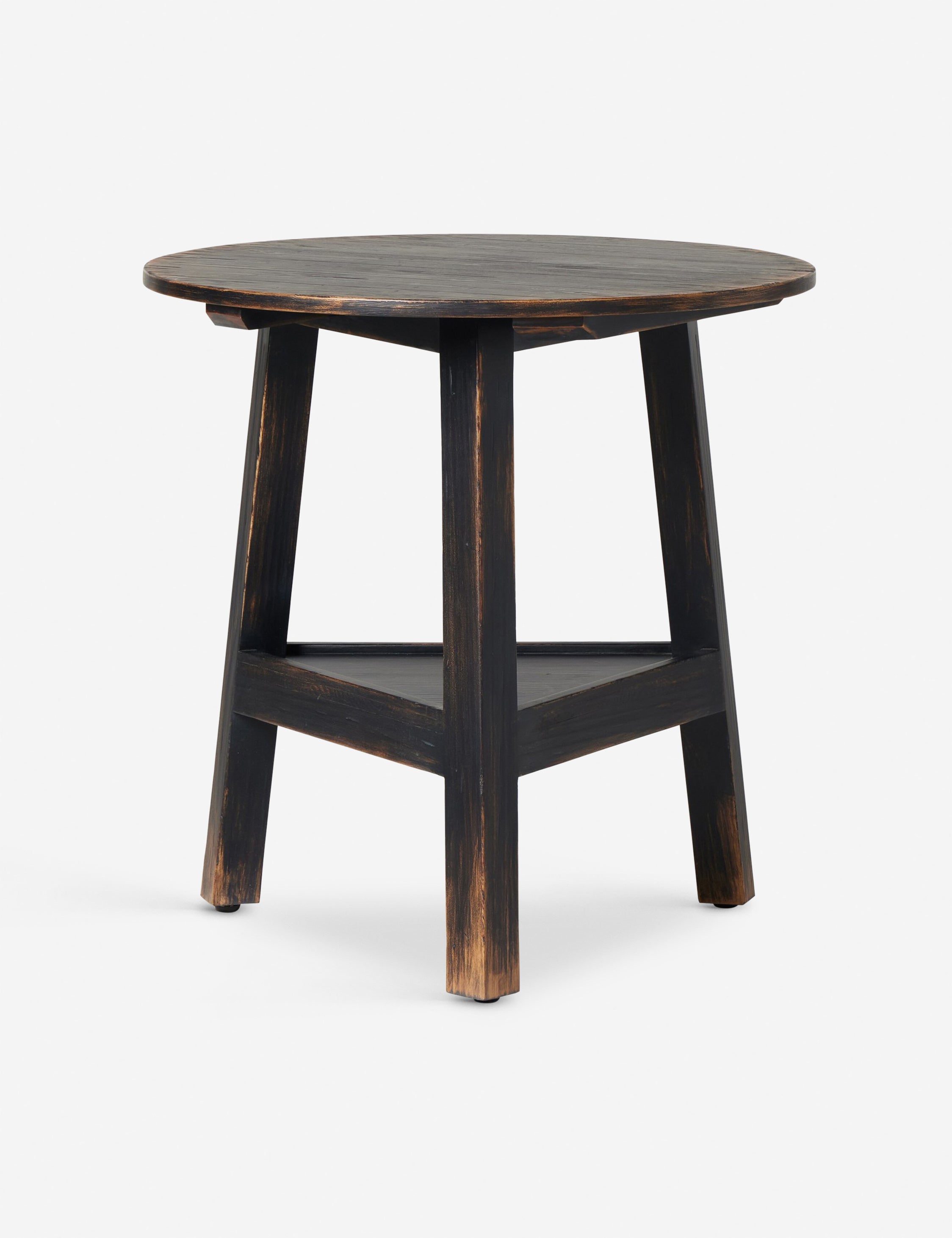 Lulu and Georgia Shepley Round Side Table – Distressed Black - view 2
