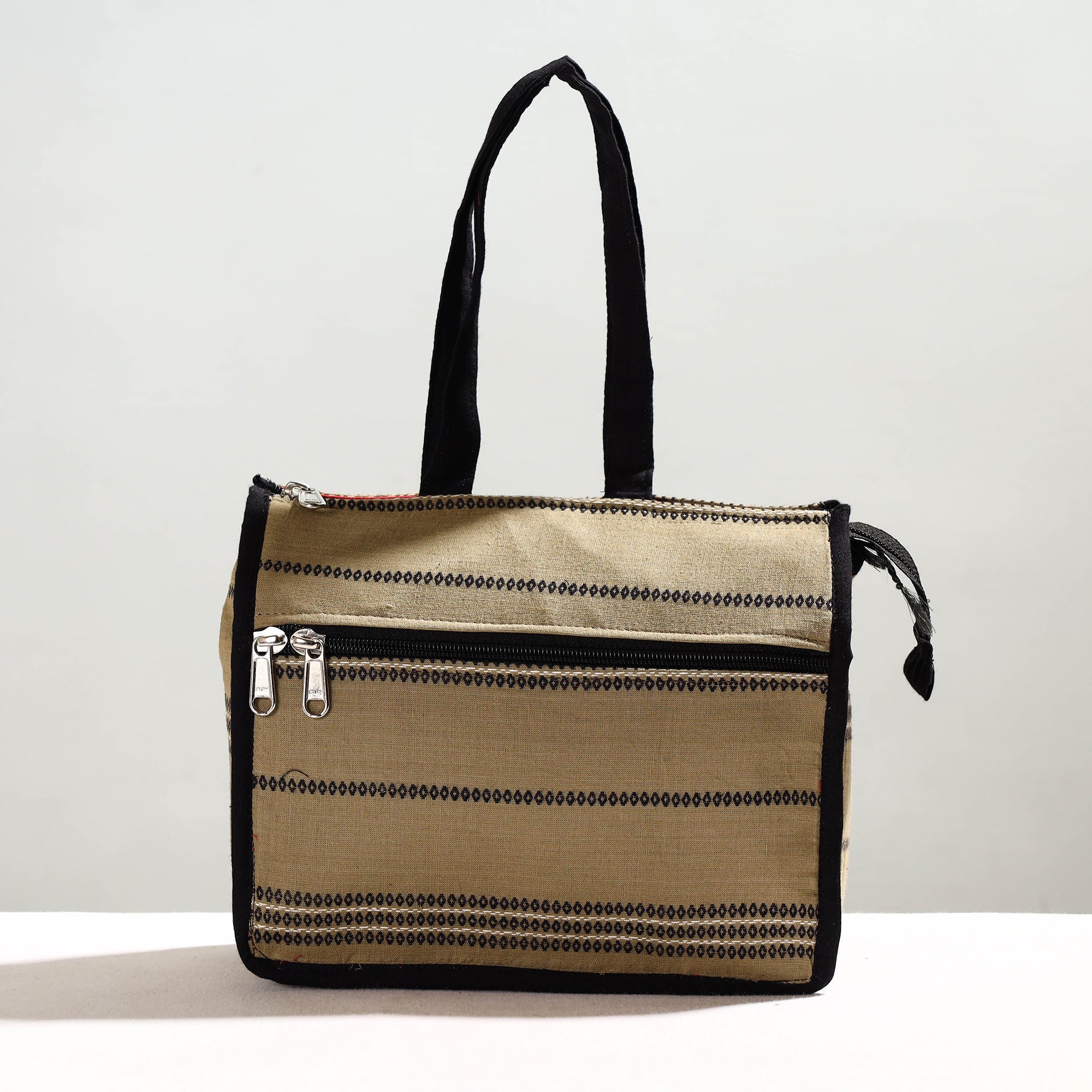 NOORI BAZAR Brown - Handcrafted Jacquard Cotton Hand Bag