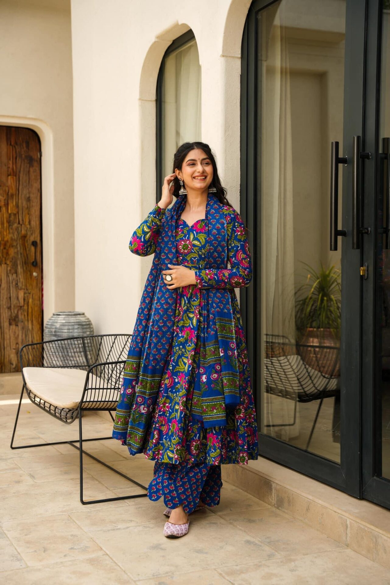 Idaho-o Damini blue cotton suit set