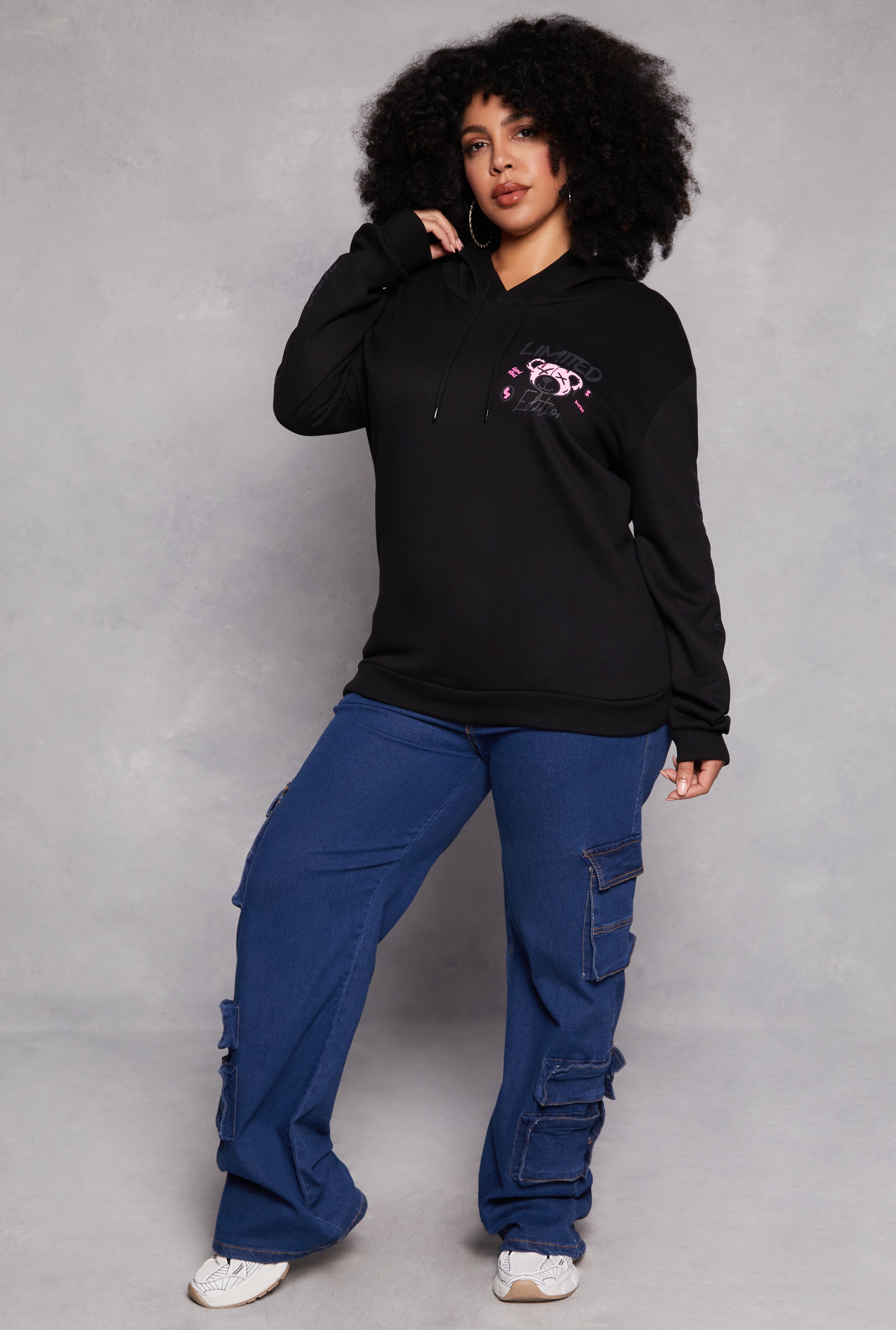 Rainbow Shops Plus Size Limited Edition Bear Graphic Hoodie - view 2