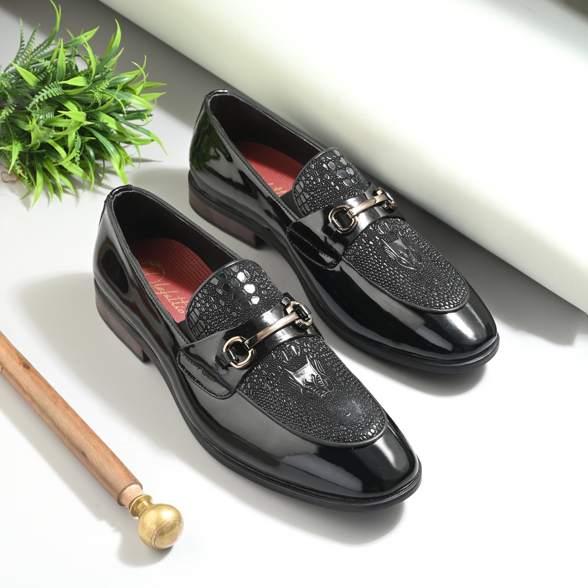 Hand Engraved Loafers by Lafattio – Black - view 7