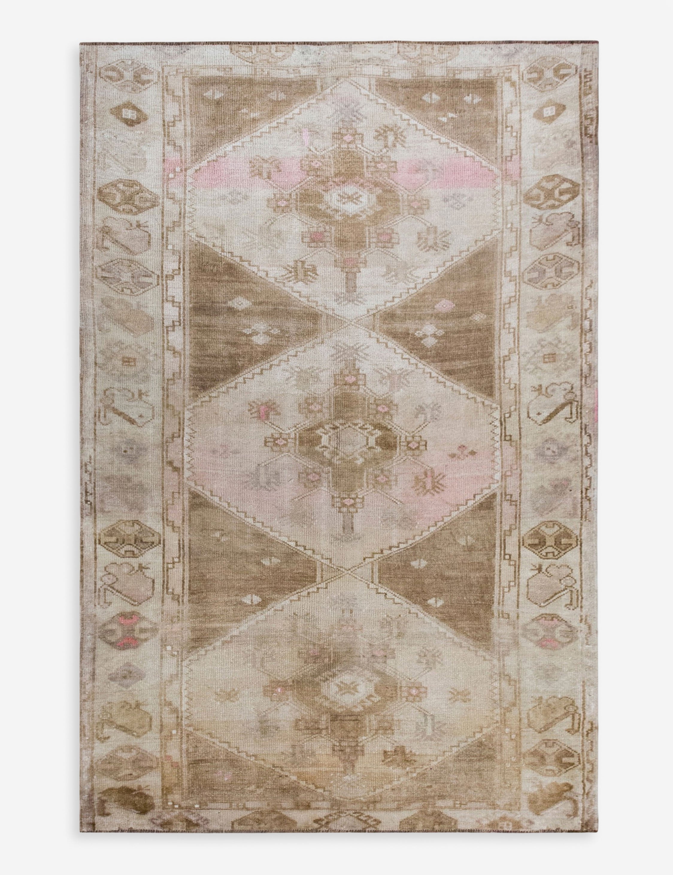 Lulu and Georgia Vintage Turkish Hand-Knotted Wool Rug No. 601, 4'5" x 7'8"
