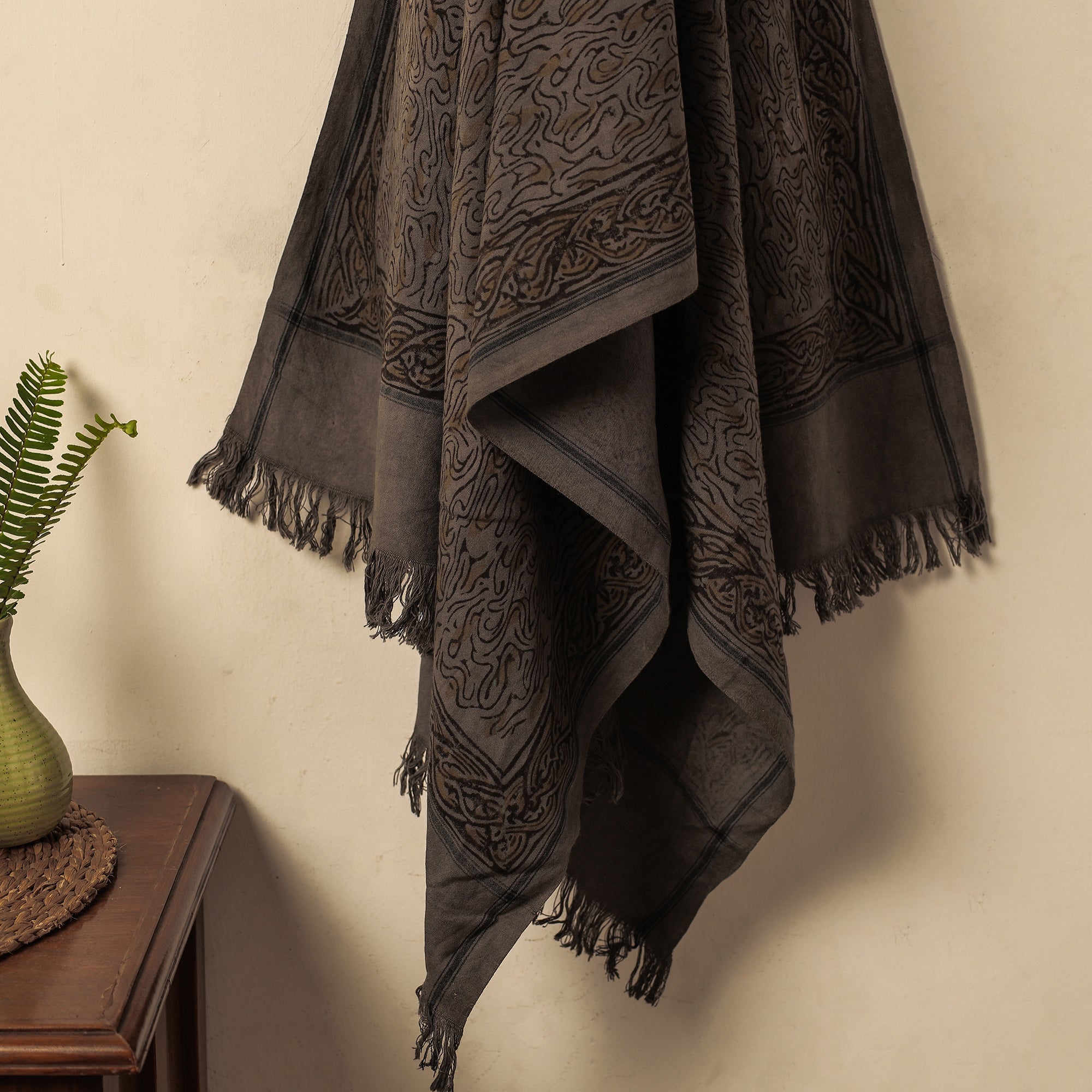 ITOKRI CRAFTS INITIATIVE Brown - Akola Block Printed Pure Handloom Cotton Towel - view 2