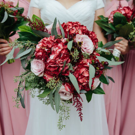 fiftyflowers.com Beautiful Cranberry and Blush Wedding - view 2