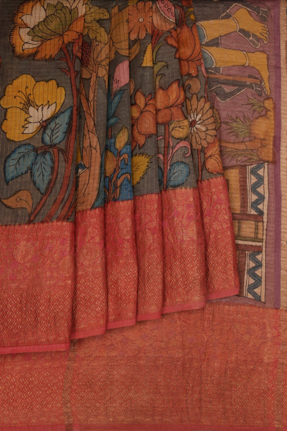 Kalanjali Kalamkari Hand-Painted Saree – Women's