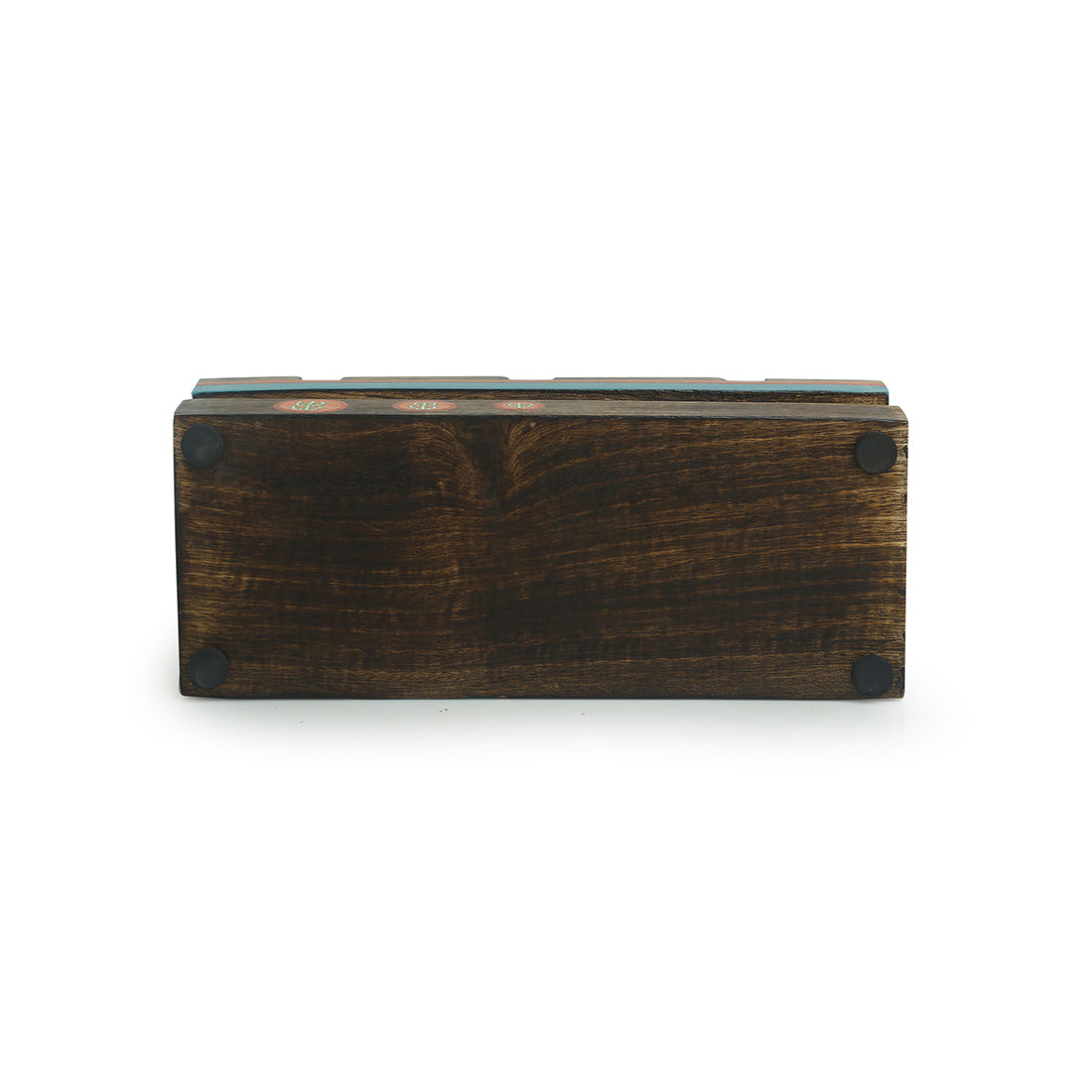 EXCLUSIVELANE 'Oasis Spaces' Handpainted Cutlery Holder In Mango Wood (4 Partitions) - view 5