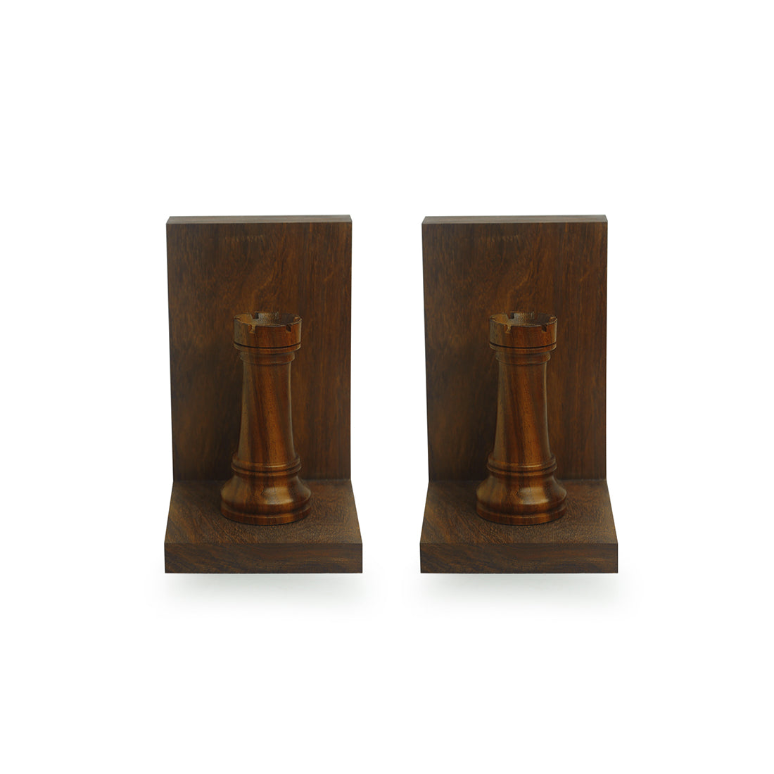 EXCLUSIVELANE 'Chess Rook' Hand Carved Book Sheesham Bookend - view 4