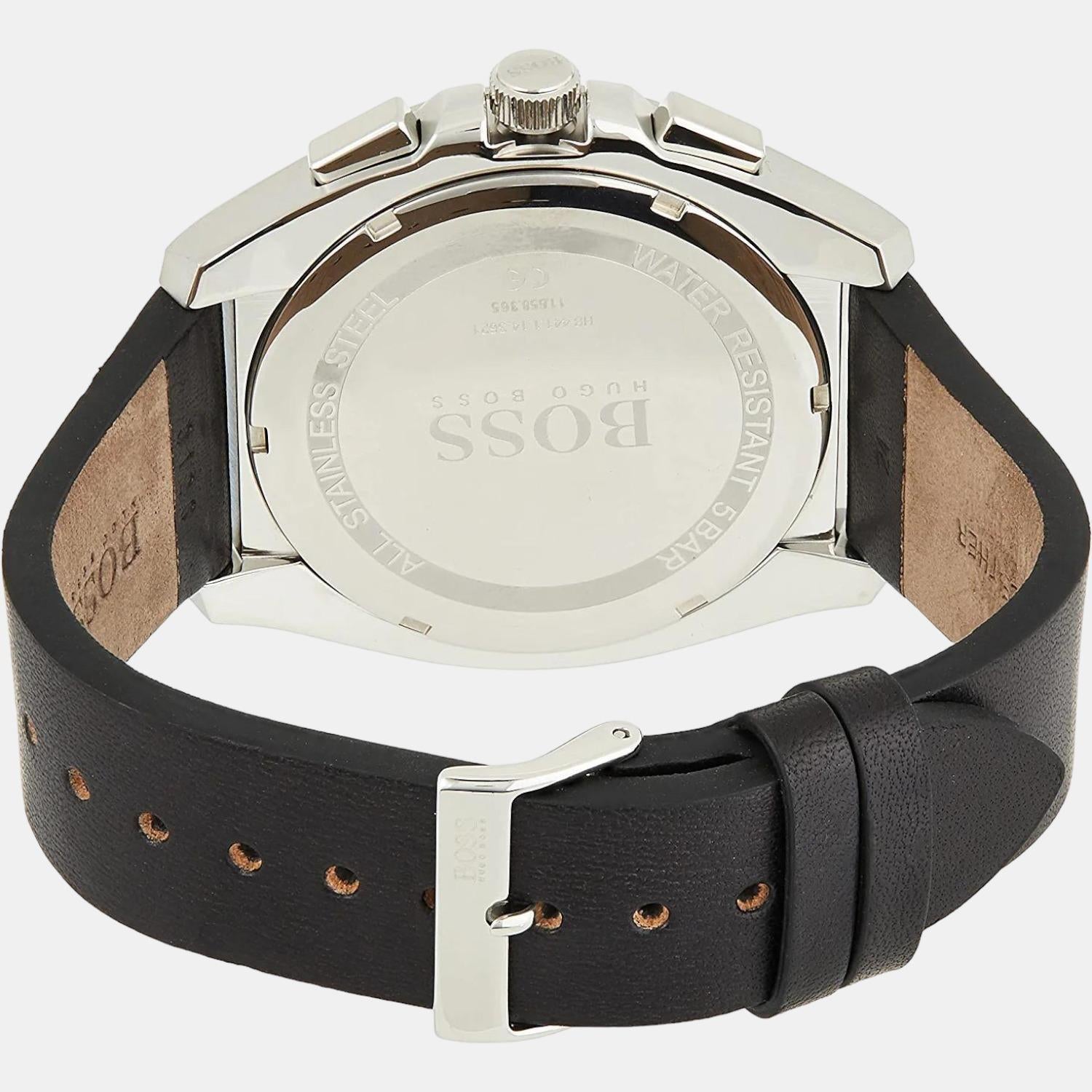 Boss Grandmaster Men Quartz Black Dial Chronograph Leather Watch 1513881 - view 2