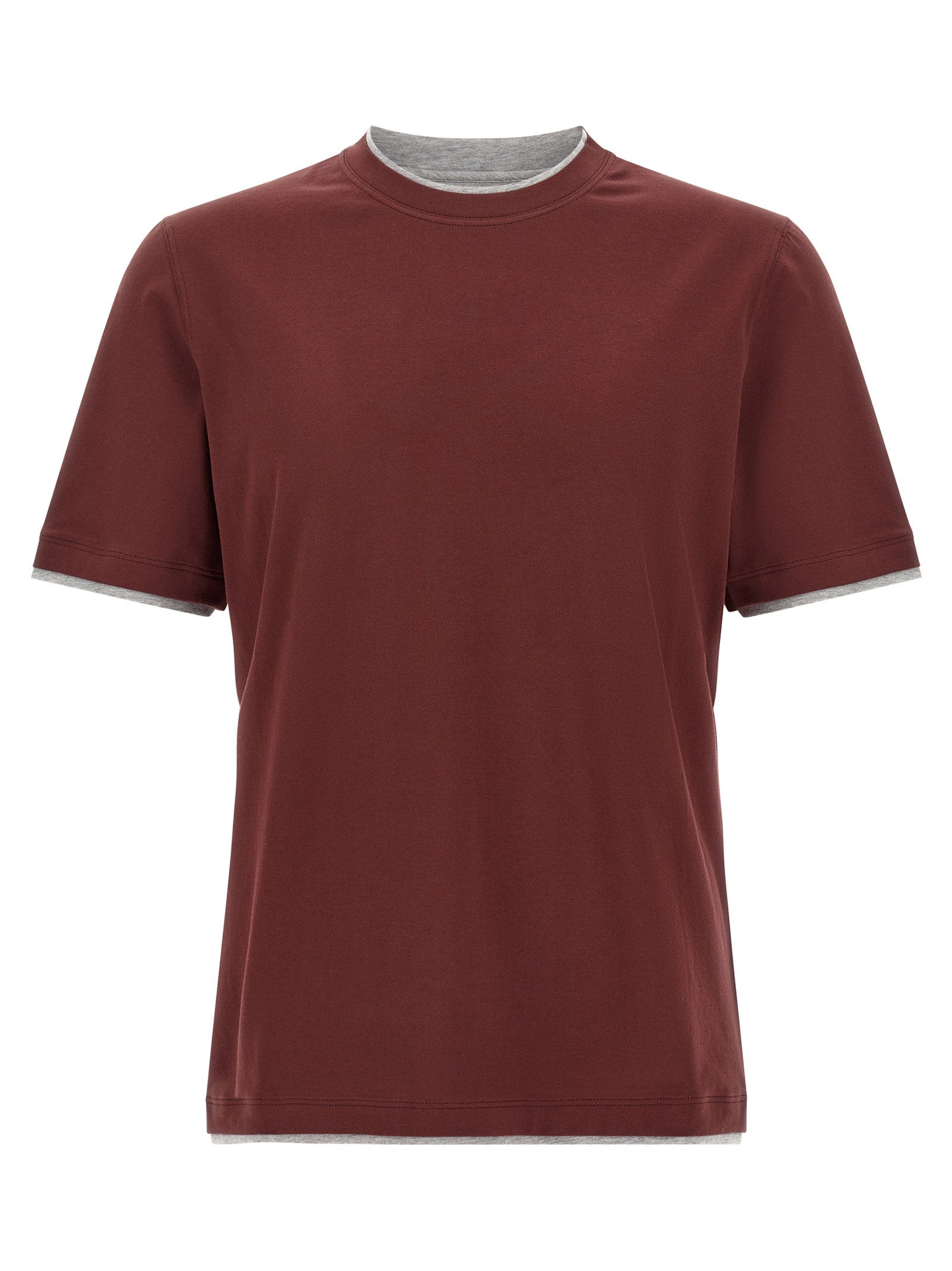 Brunello Cucinelli Faux-layering T-shirt – 100% cotton