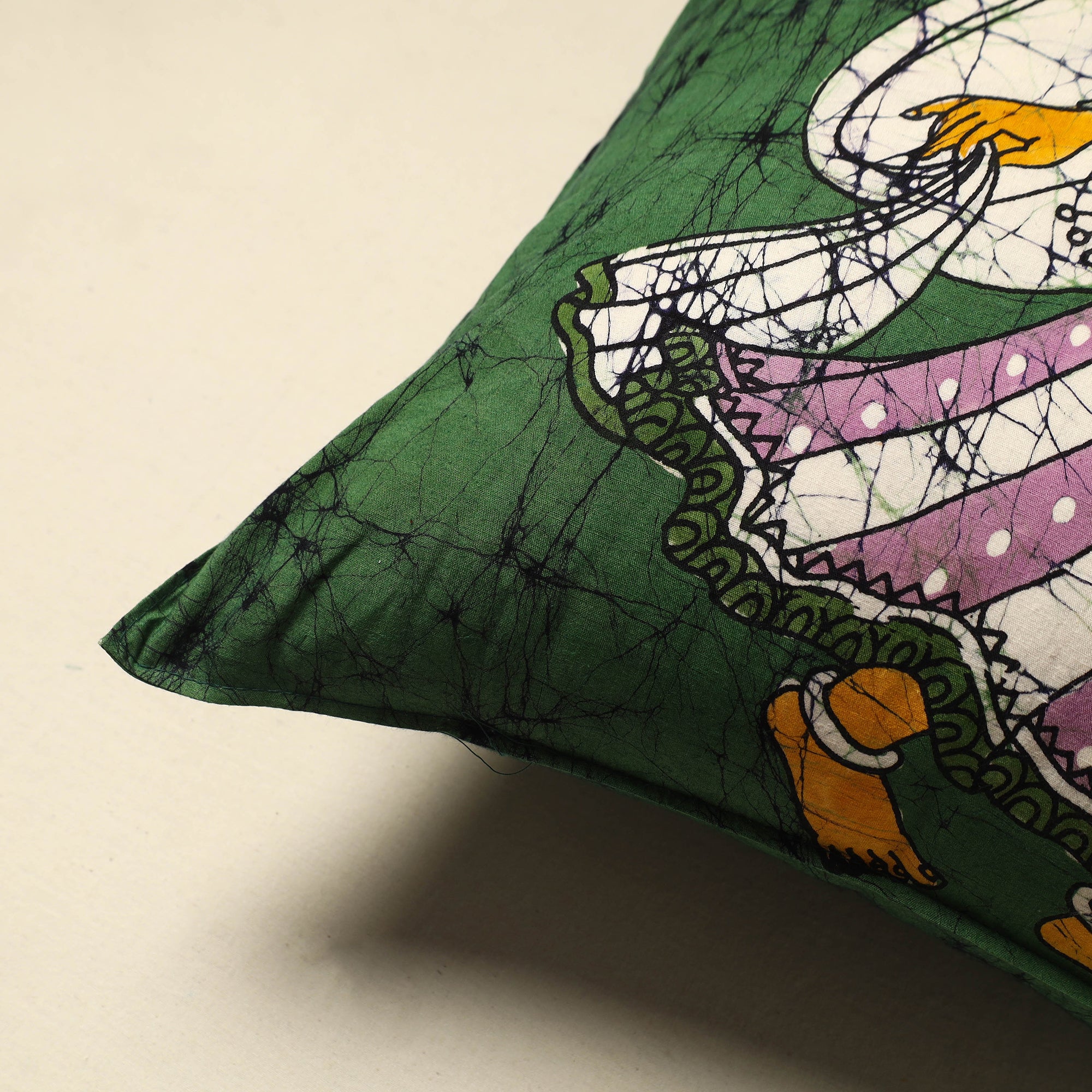 KACHCHH JI CHHAAP Pure Cotton Hand Batik Cushion Cover (18 x 18 in) 53 - view 2