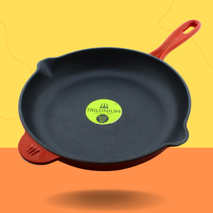 Trilonium Enamel Cast Iron 26 cm Skillet | Pan | Red - view 4