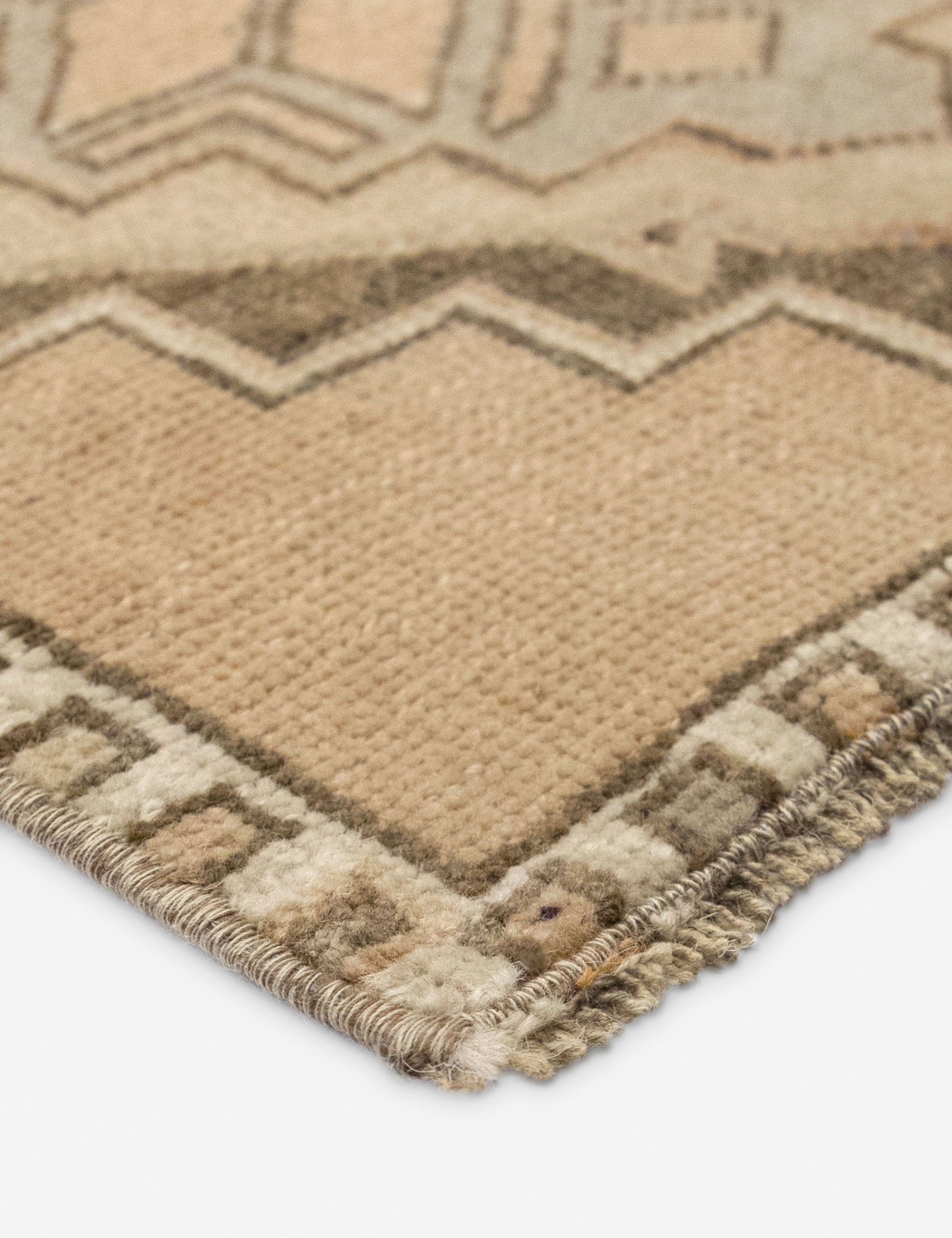 Lulu and Georgia Vintage Turkish Hand-Knotted Wool Mini Rug No. 343, 1'5" x 3'1" - view 2