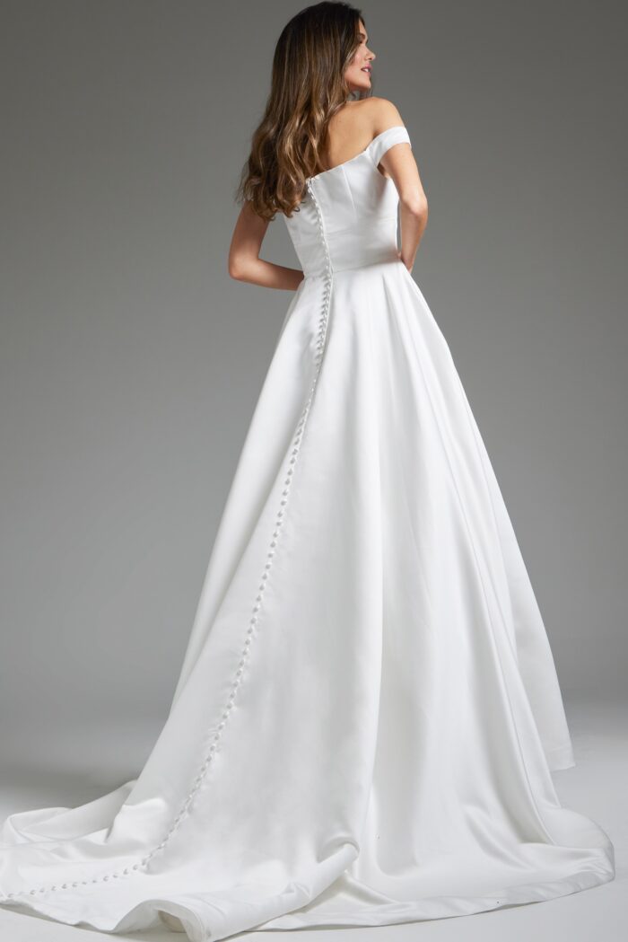 Jovani JB42626 Long A Line Bridal Wedding Dress - view 2
