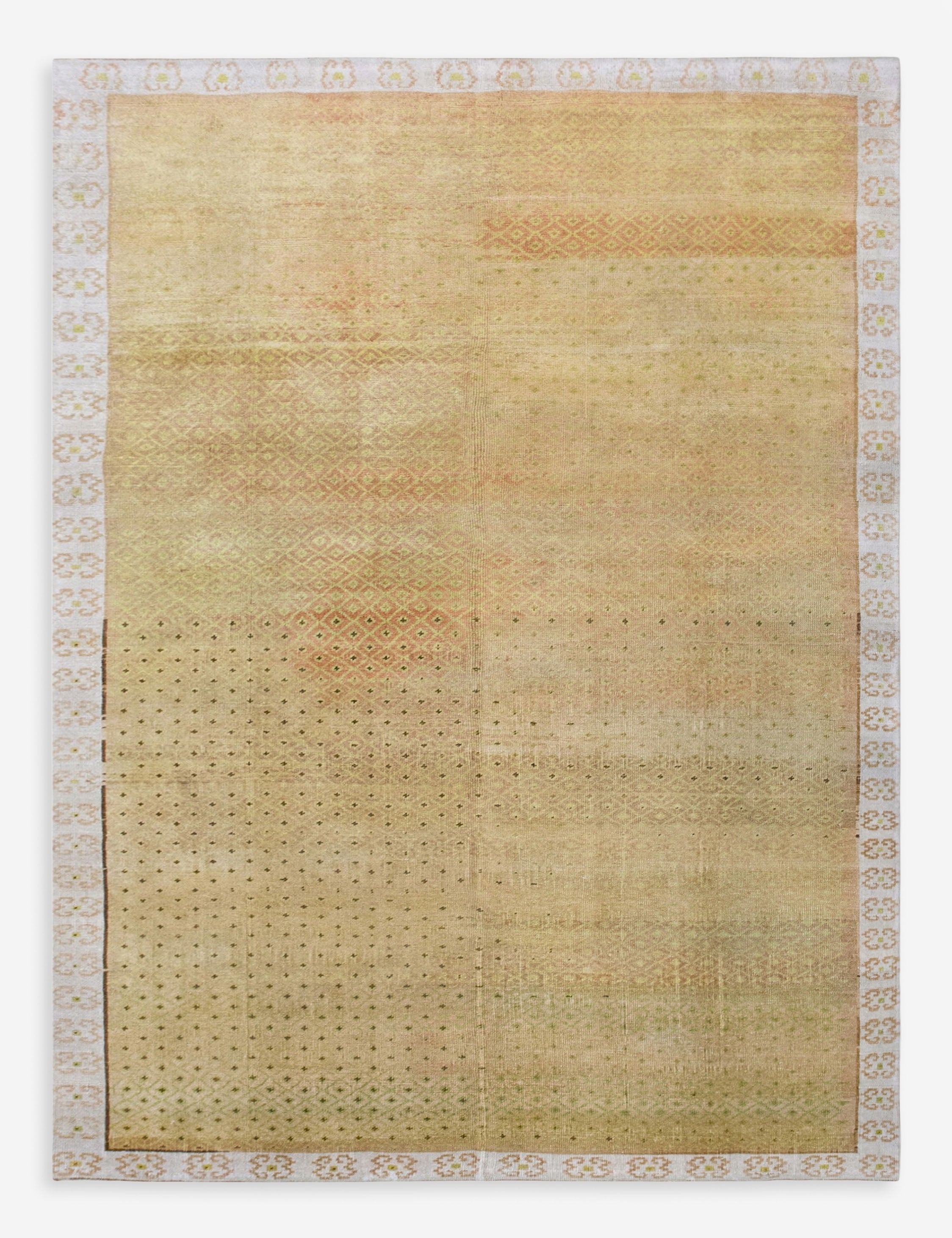 Lulu and Georgia Vintage Turkish Hand-Knotted Wool Rug No. 602, 6'9" x 9'9"