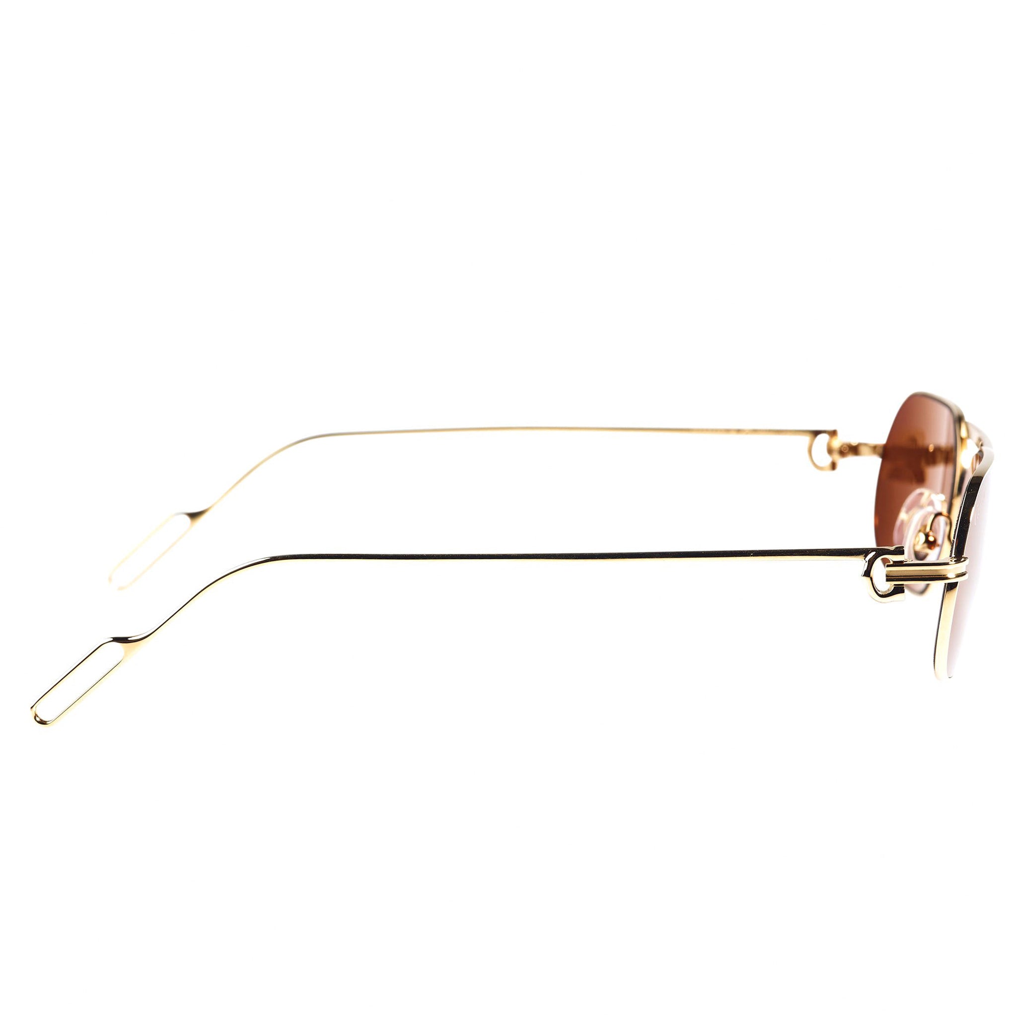 Cartier Eyewear CT0112S-003 C Decor Rimless Brown Gold Sunglasses - view 2