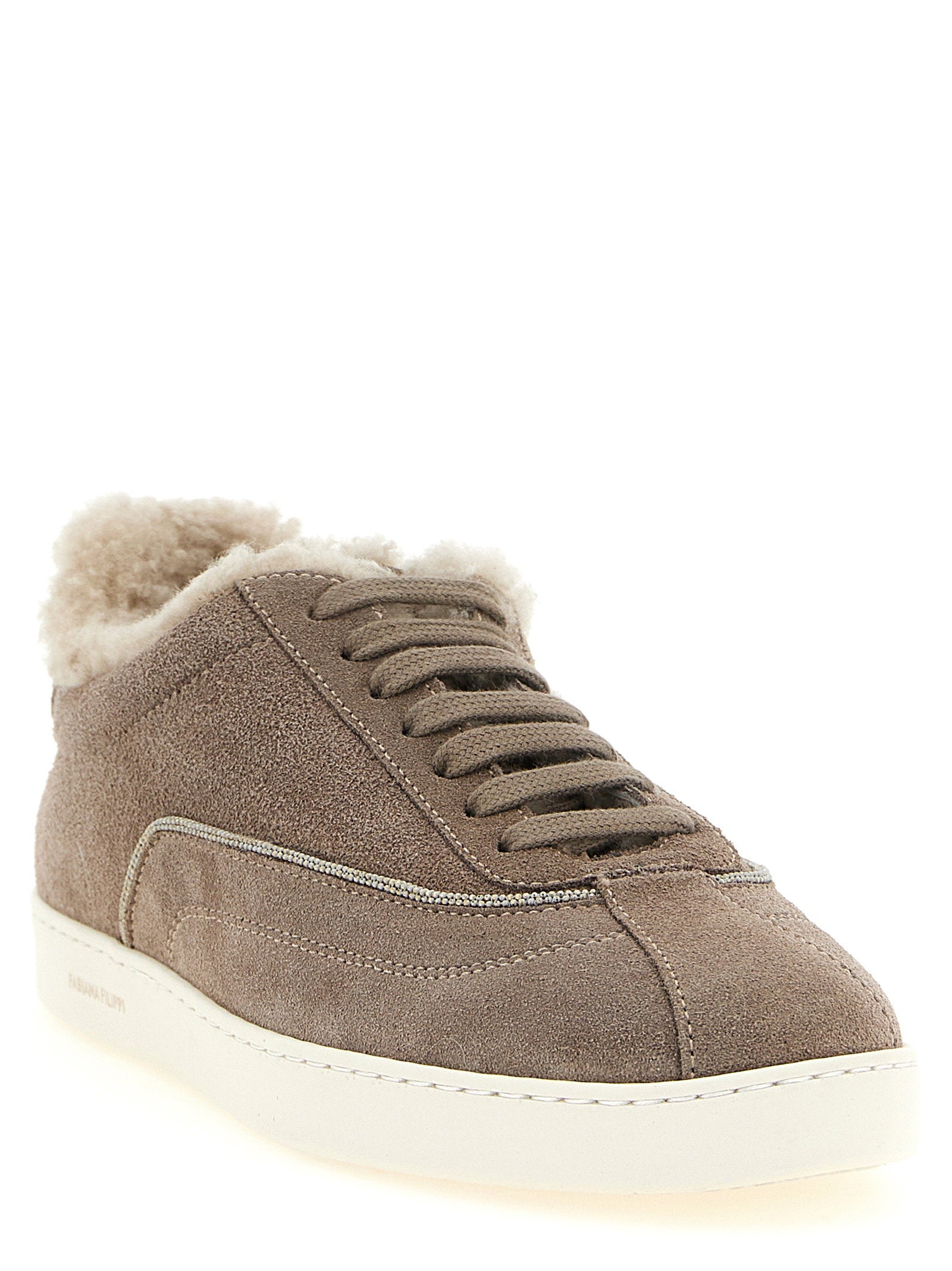 Fabiana Filippi Diamond Detail Suede Sneakers - view 2