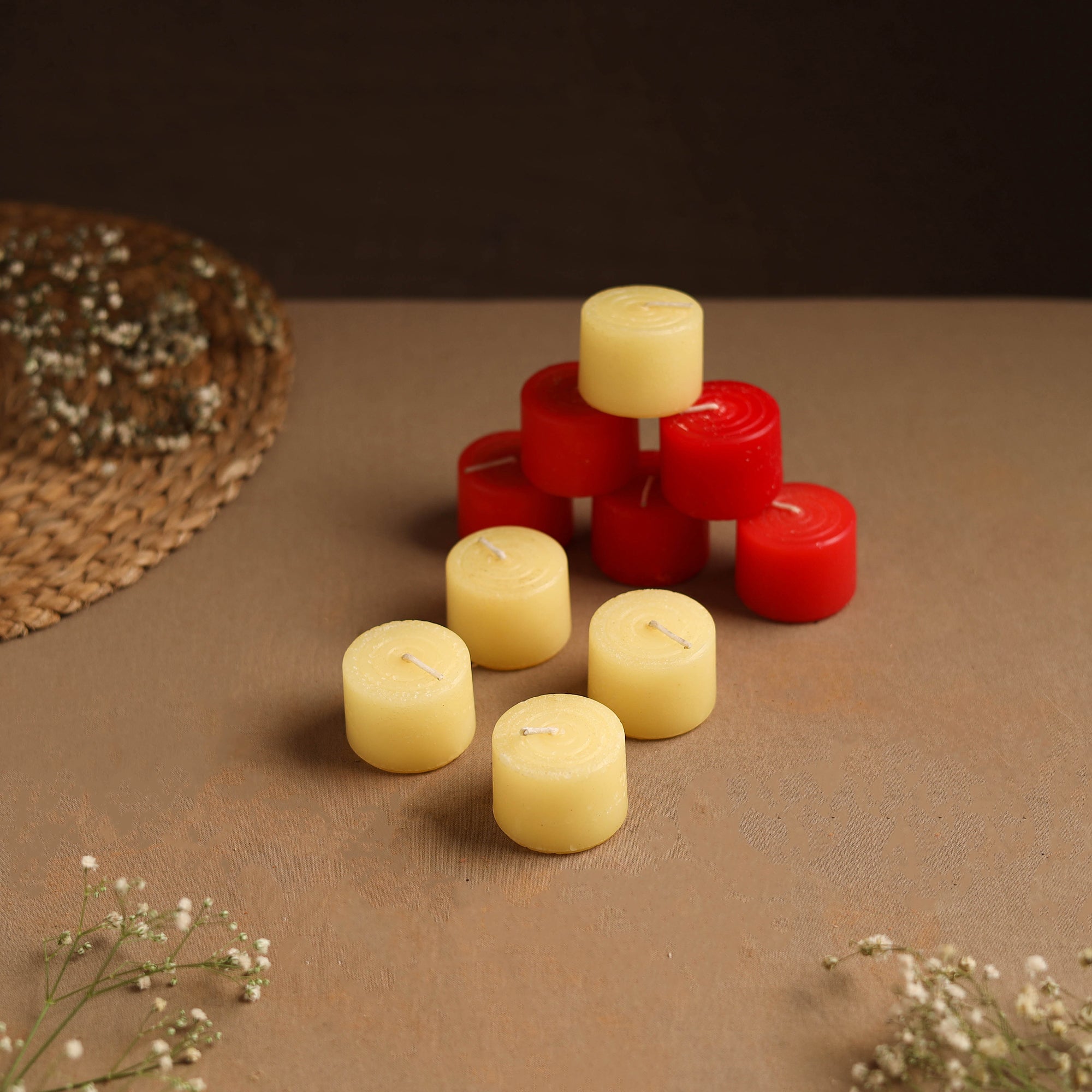 KHUSHBASH - HAPPY LOOM OF EAST Aromatic Pillar Candles (Set of 10)