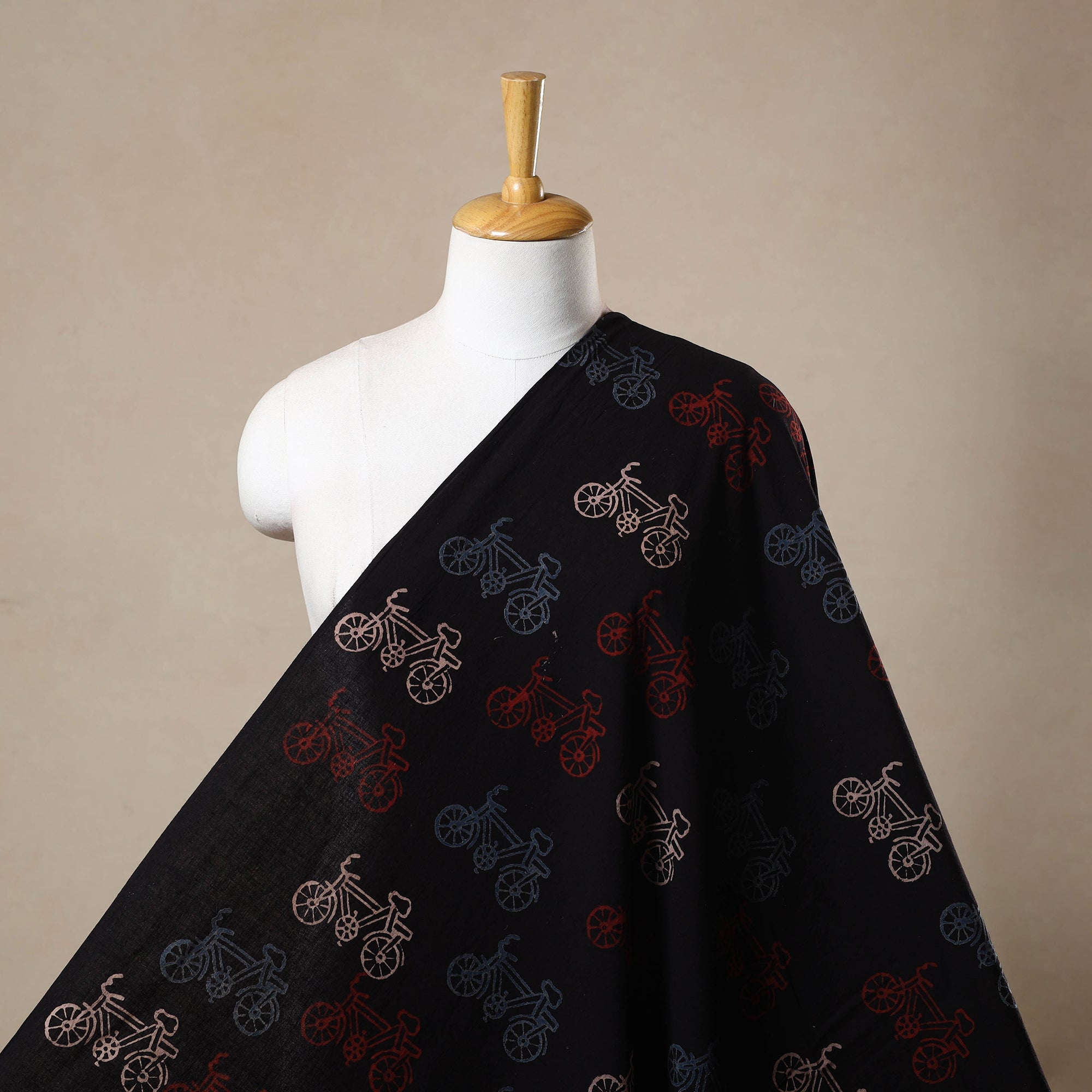 KACHCHH JI CHHAAP Black - Block Print Cotton Natural Dyed Ajrakh Fabric 24