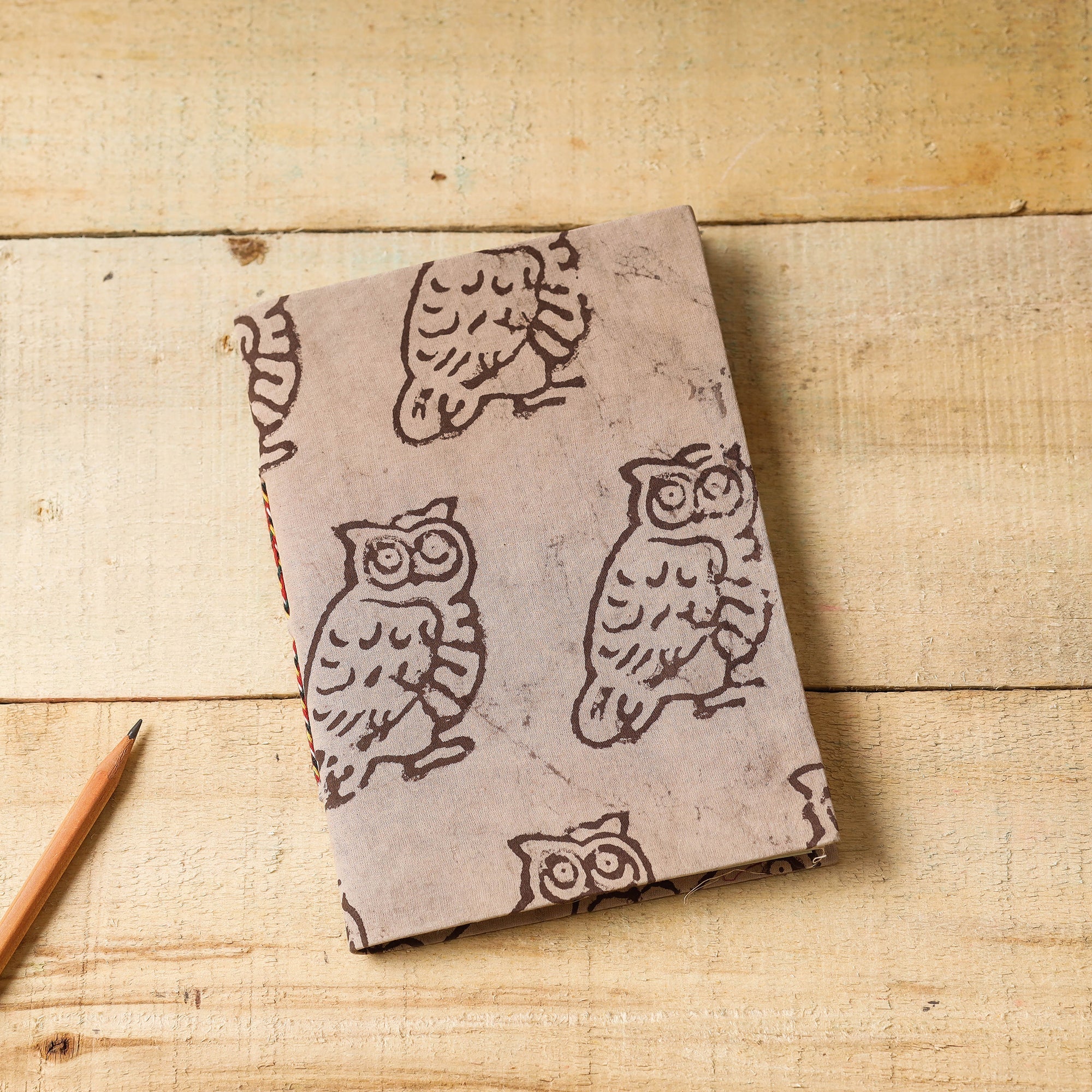 BINDAAS UNLIMITED Beige - Bindaas Fabric Cover Handmade Paper Notebook (7 x 5 in)