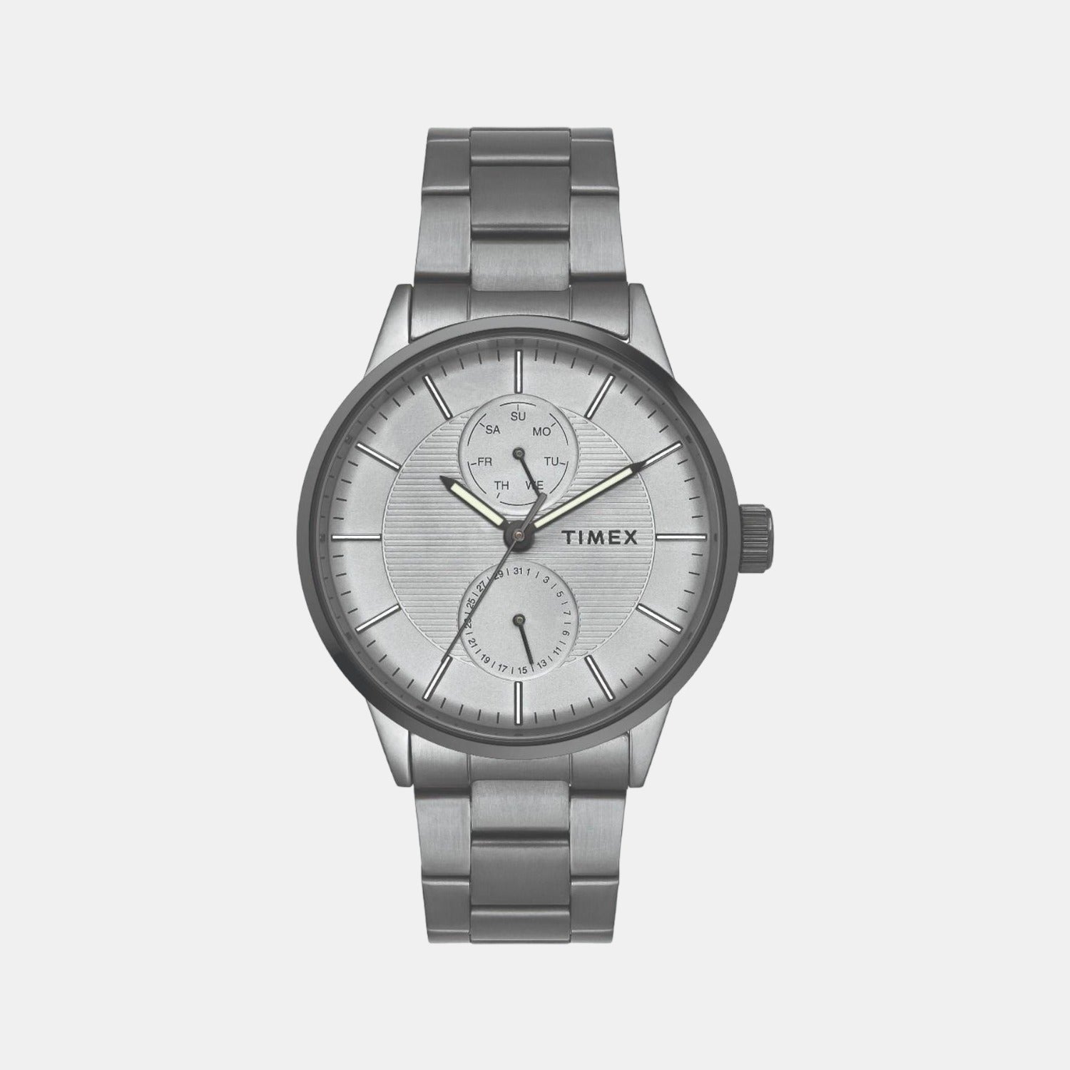 Timex Fashion Men Quartz Grey Dial Chronograph Stainless Steel Watch TWEG19904