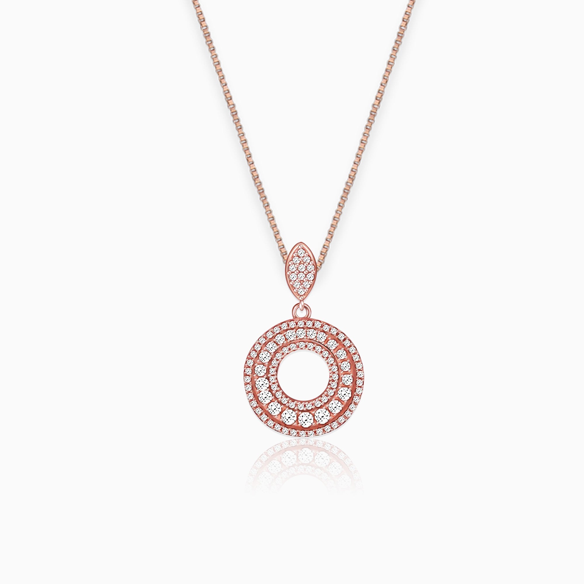 GIVA Jewellery Rose Gold Classic Pendant with Link Chain