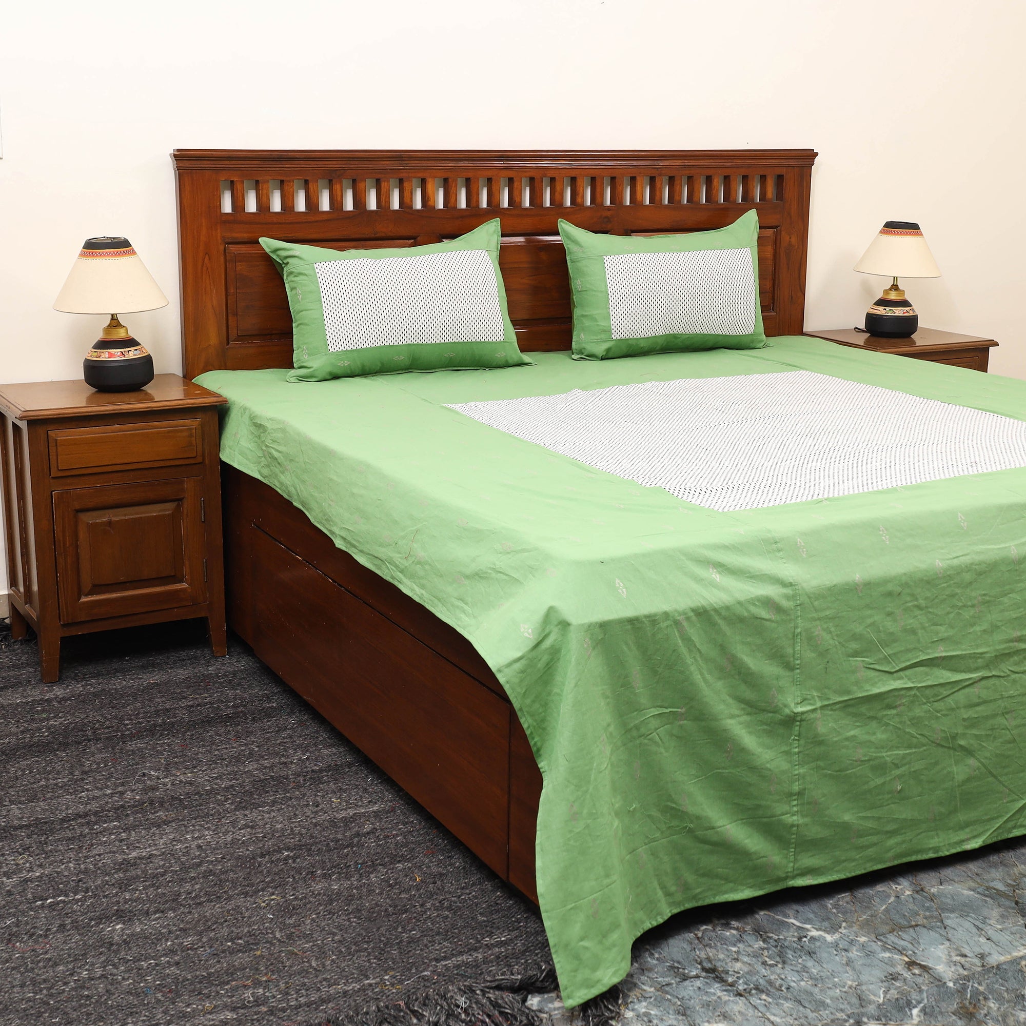 SOUTH KARGHA Patchwork Cotton Double Jacquard Bedsheet Set 12
