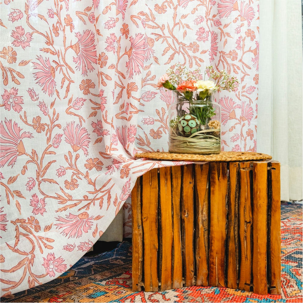 Urban Space -Home Furnishing Store Printed Sheer Linen Curtains, Light Filtering, Pack of 2 Curtains - Zizy - view 3