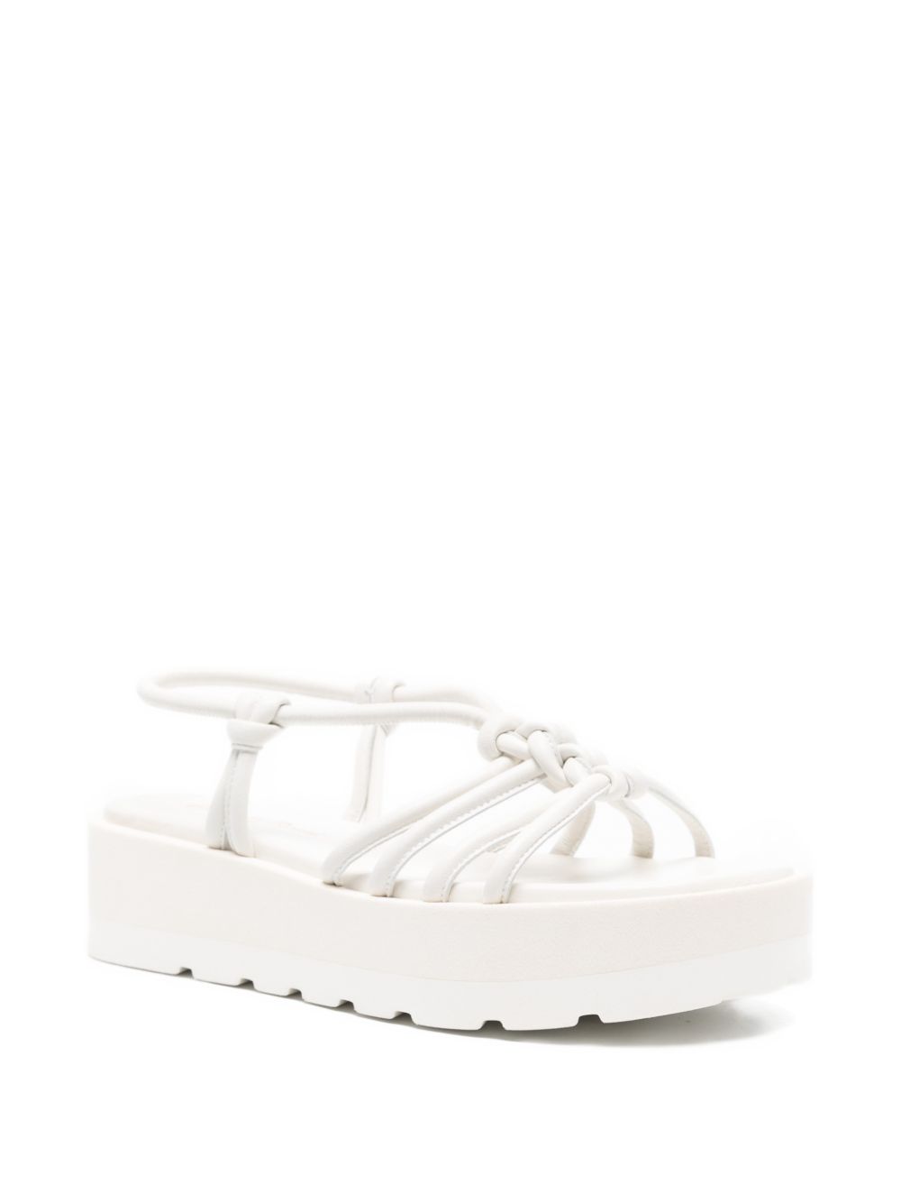 Gianvito Rossi Hebe leather knotted platform sandals. - view 2