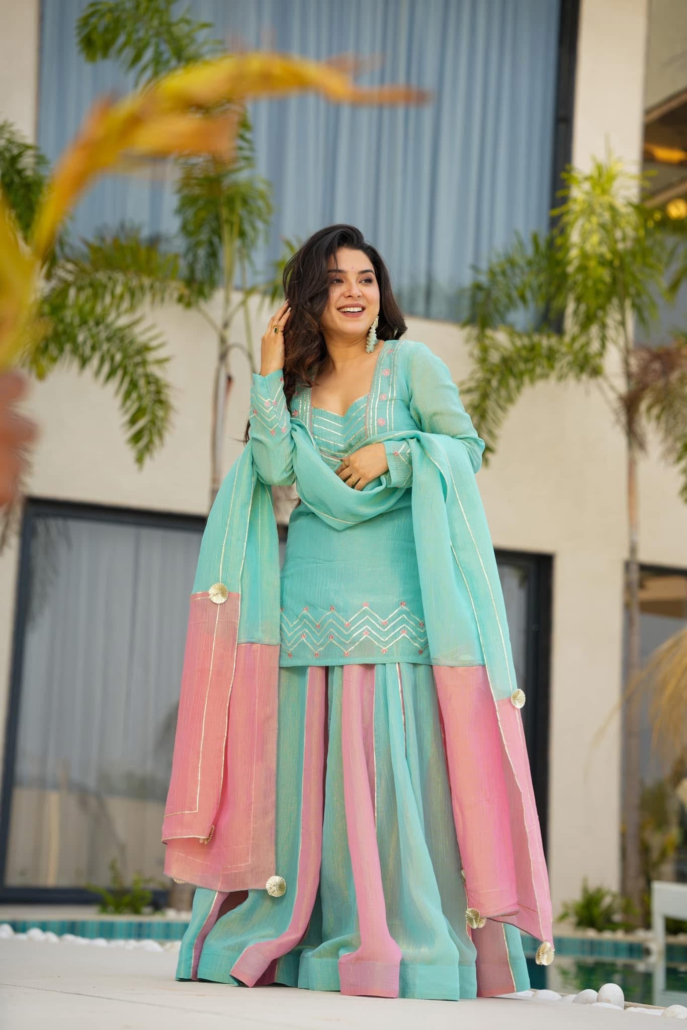 Idaho0 Cloudy Marshmallow cosmos kurta palazzo set
