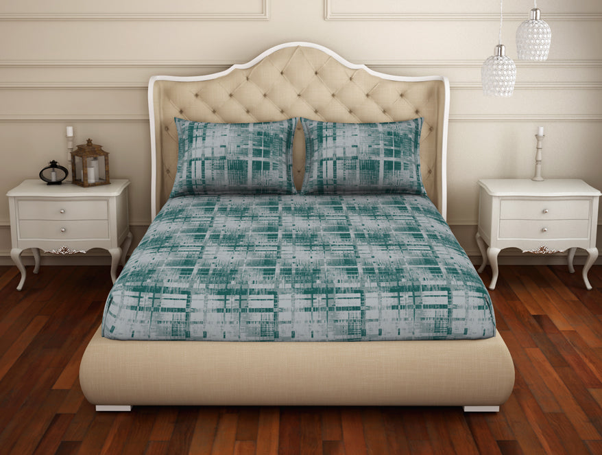 Spaces India Welspun Anti Bacterial 100% Cotton Double Bedsheet-Everglade