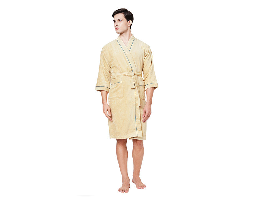Dark green teal-dark – Spaces India Dark Green/Teal-Dark Blue 1 Piece 100% Cotton Bath Robe - Exotica By Spaces-1054801