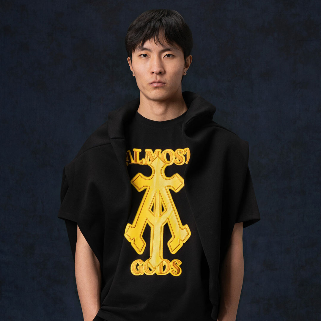 Almost Gods | Alpha Cross Spray Paint Tee { Black - view 2