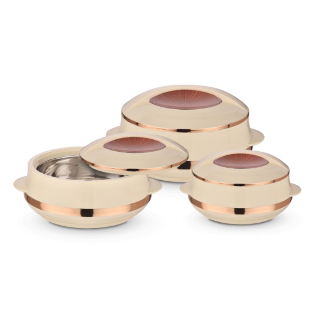 RasoiShop NAVRATRI COMBO #5 - Cello Dazzle 12 Pcs Dinner Set + Asian Olympic Elite Gold Casserole, Set Of 3 Pcs - view 4
