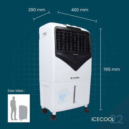 Candes Icecool Room/Personal Air Cooler (White Black) - view 3