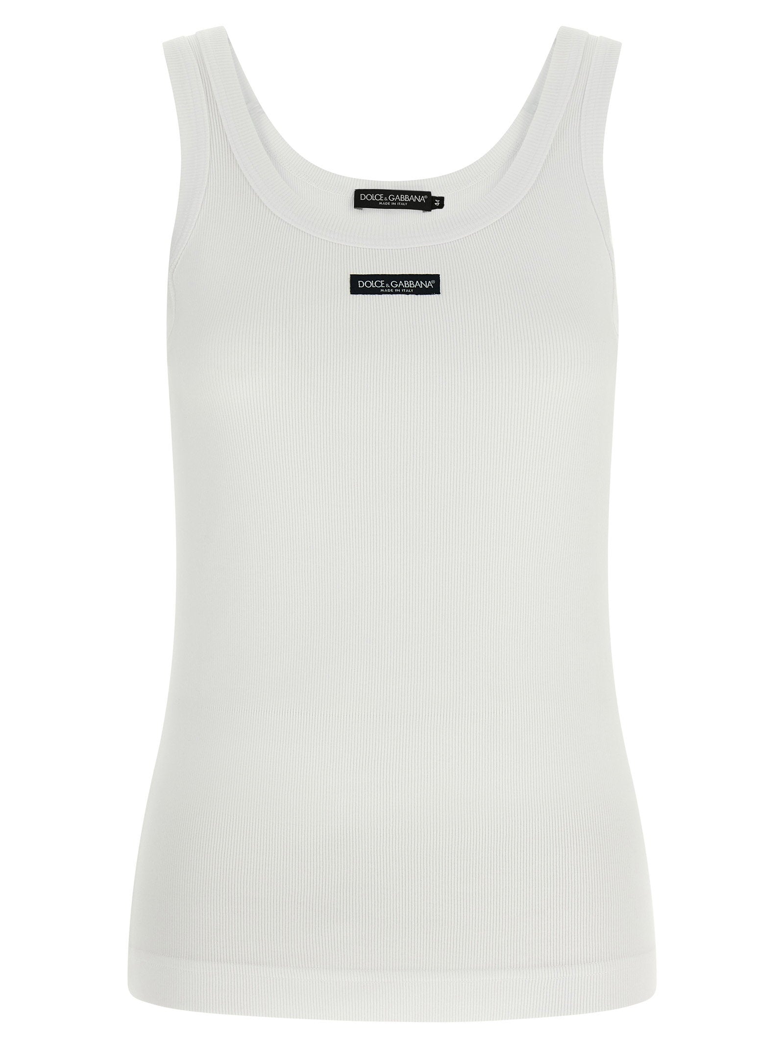 Dolce & Gabbana Logo Patch Tank Top – 100% cotton