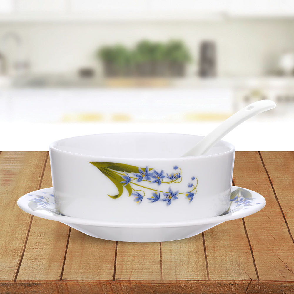 My Borosil Larah by Borosil Lavender Soup Bowl w Saucer Set