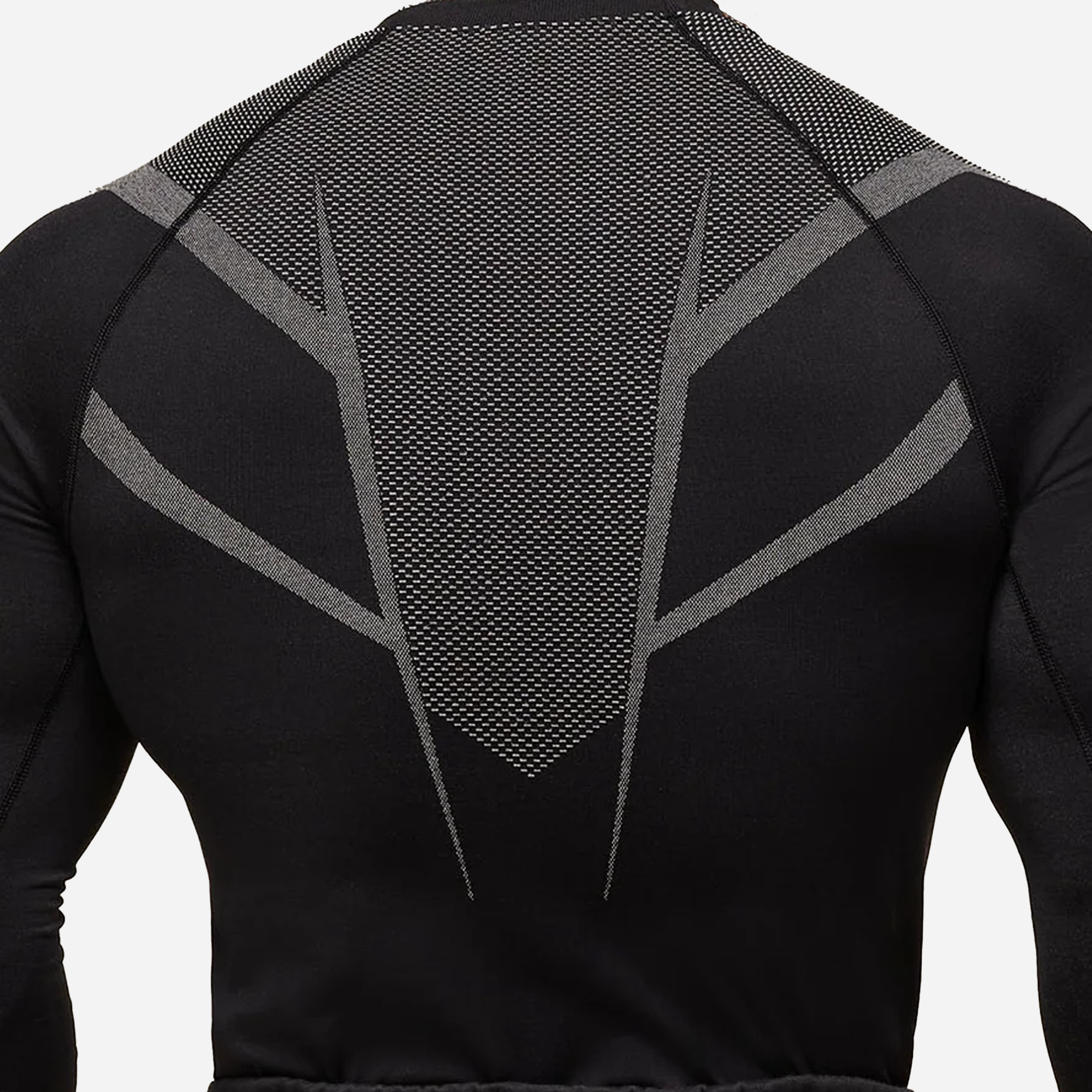 GYMSHARK Onyx 5.0 Seamless Long Sleeve T-shirt Black/Light Grey - view 2