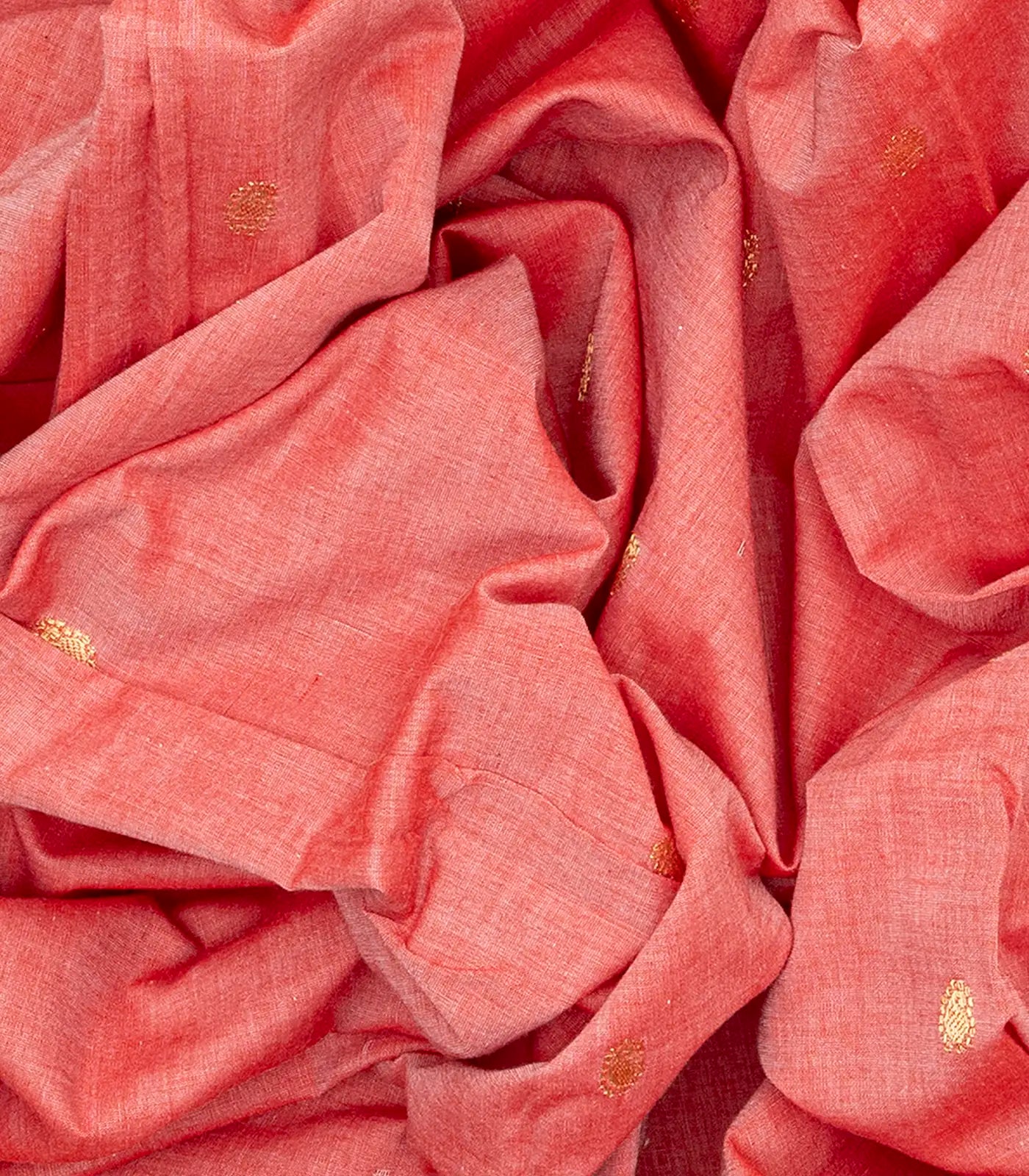 RmKV Light Peach Handloom Paithani Silk Saree With Mango Buttas-Light Peach - view 3