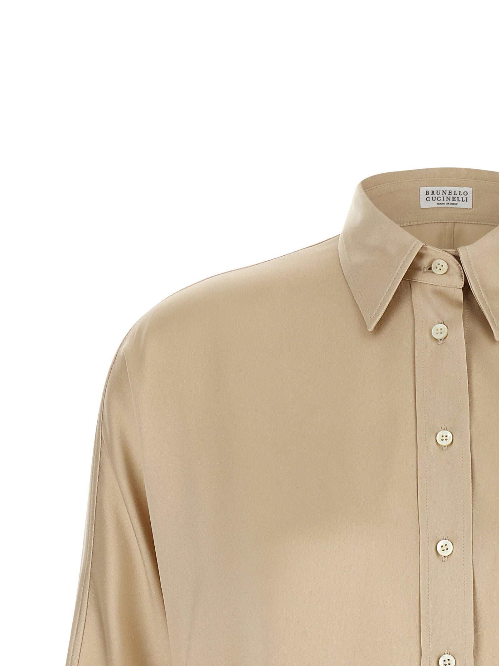 Brunello Cucinelli Monile Satin Shirt – 96% silk, 4% elastane - view 3